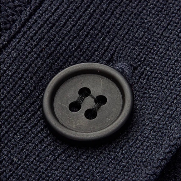 Commense Navy Ribbed Button-Up Blouse - Picture 3 of 6